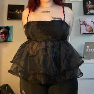 urban outfitters sheer babydoll top